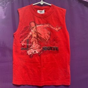Boys red skater tank top